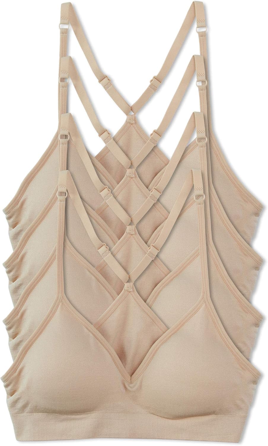 Kalon Womens 4 Pack Racerback Sports Bralette for Comfort