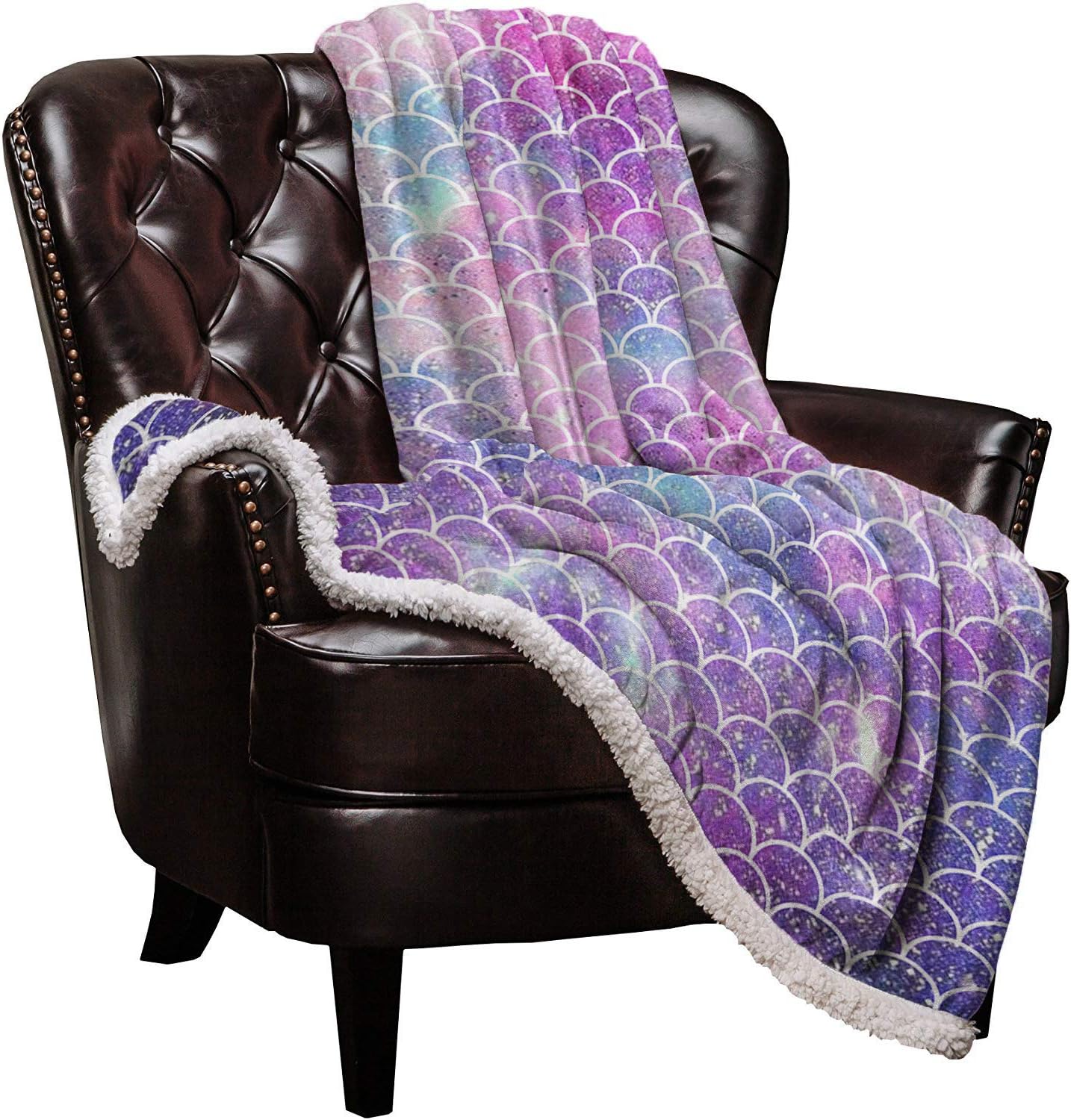 Cozy Mermaid Fleece Blanket for Couch - Roses Garden