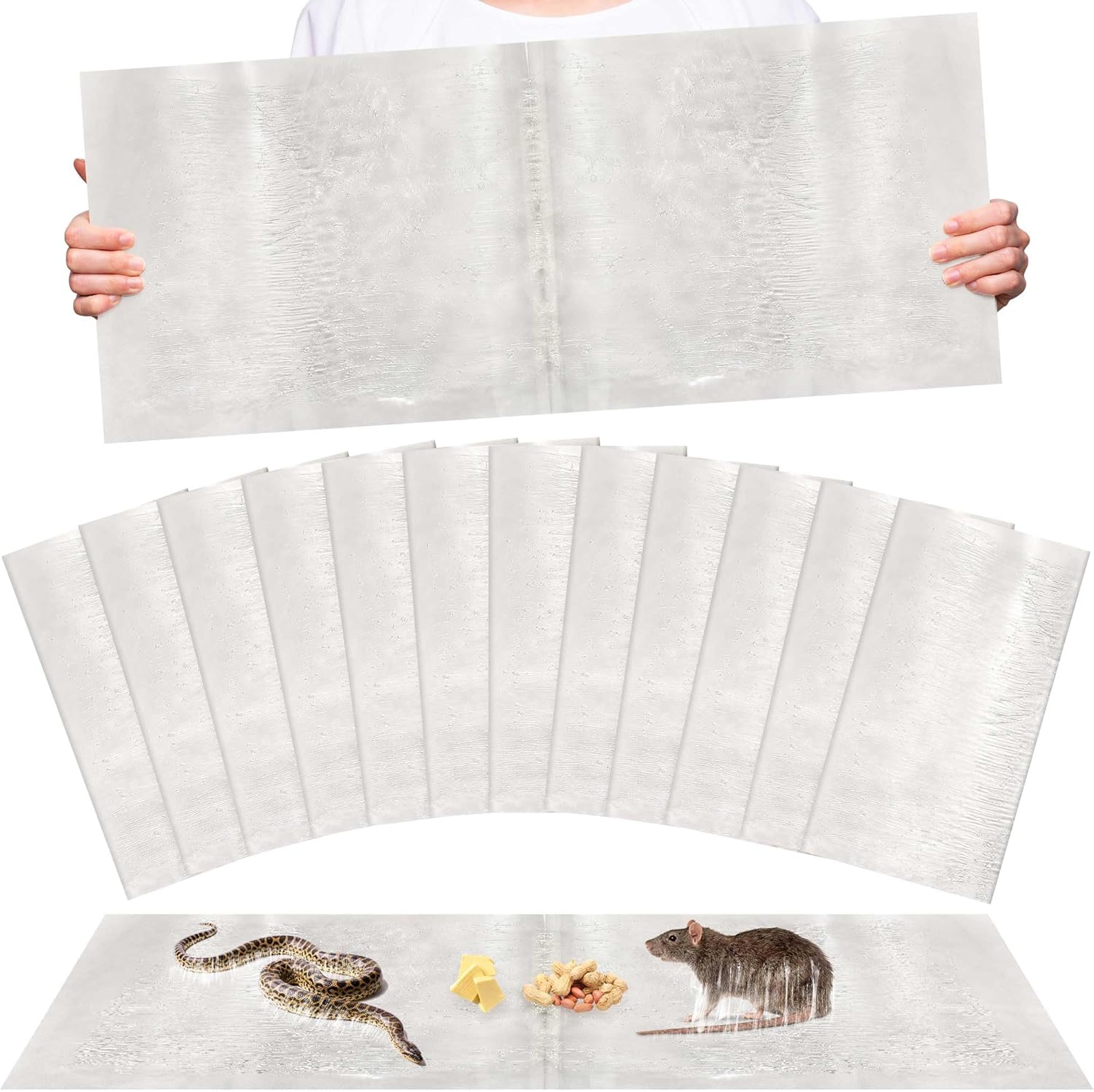 Ezoon 12 Pack Super Sticky Rat & Mouse Traps - Large Size for Effective Capture