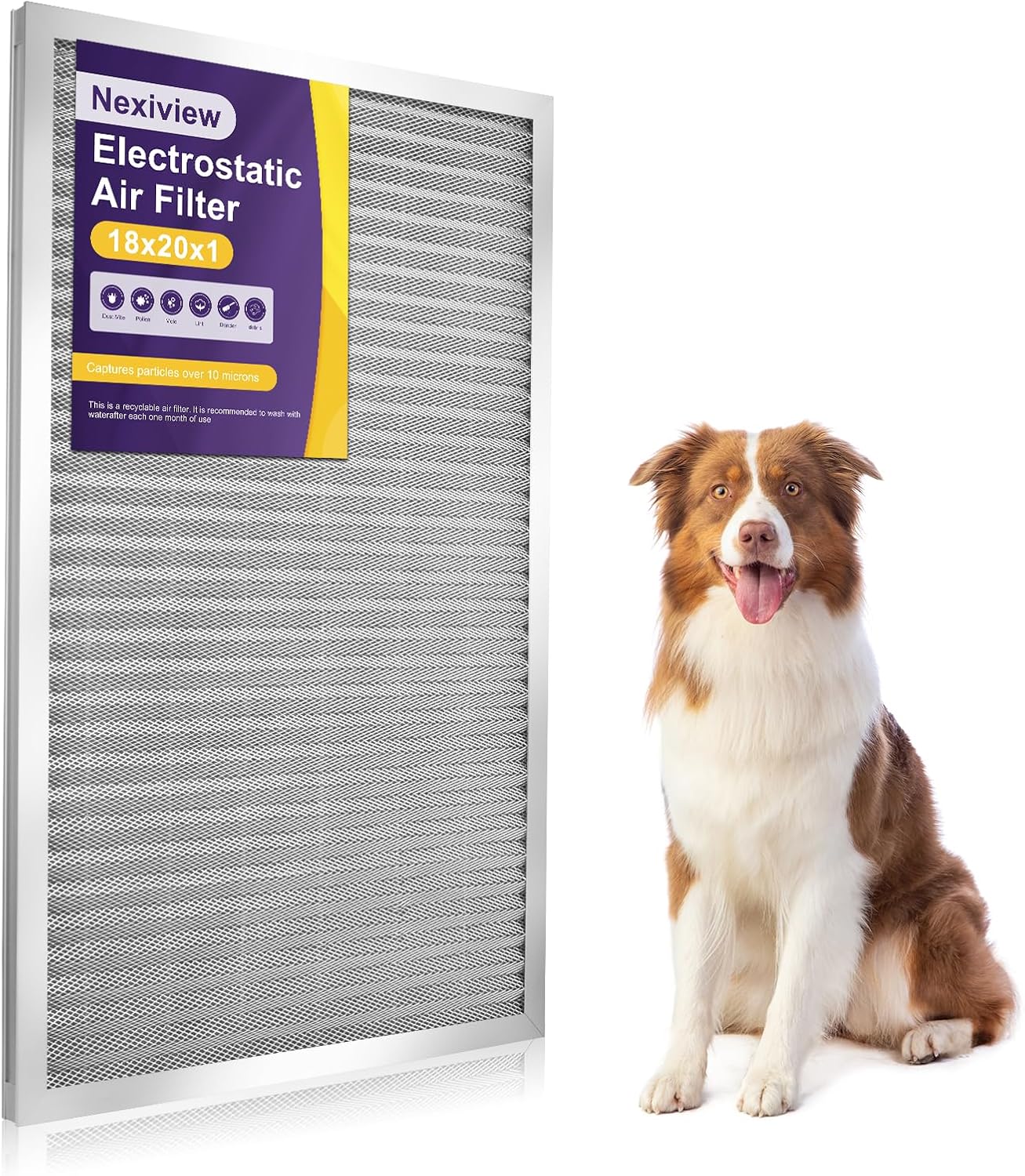 18x20x1 Furnace Filter-MERV8, Washable & Reusable Electrostatic