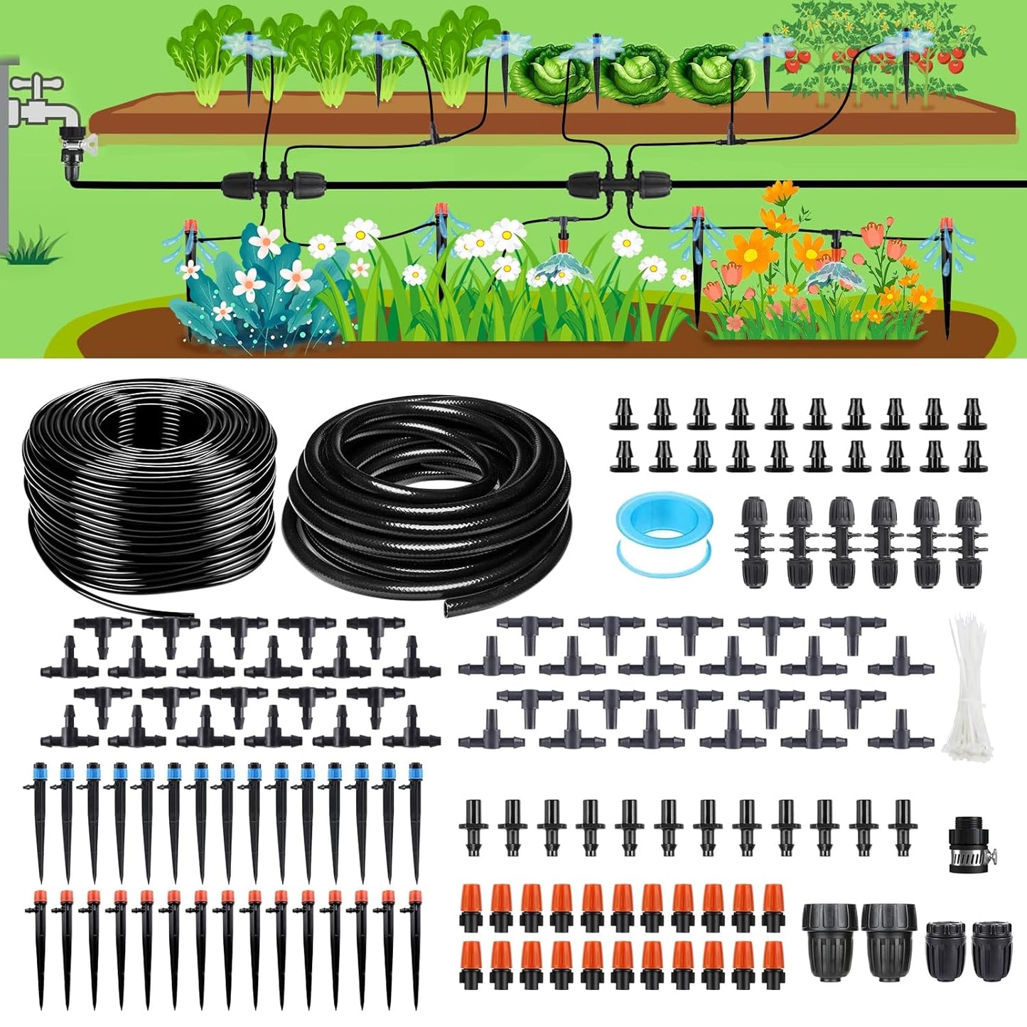 256FT Automatic Drip Irrigation System Kit for Efficient Watering