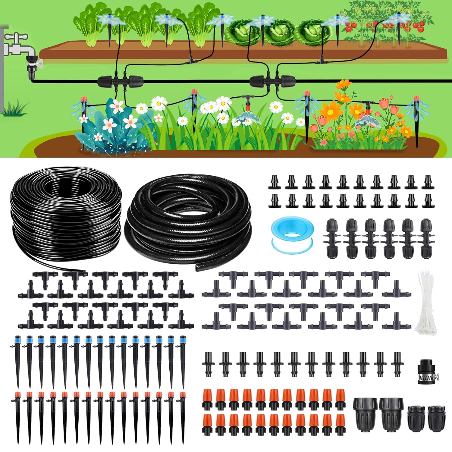 256FT Automatic Drip Irrigation System Kit for Efficient Watering