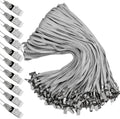 Hoolerry 300 Pcs Gray Lanyards Clips Bulk for ID Badge Holders