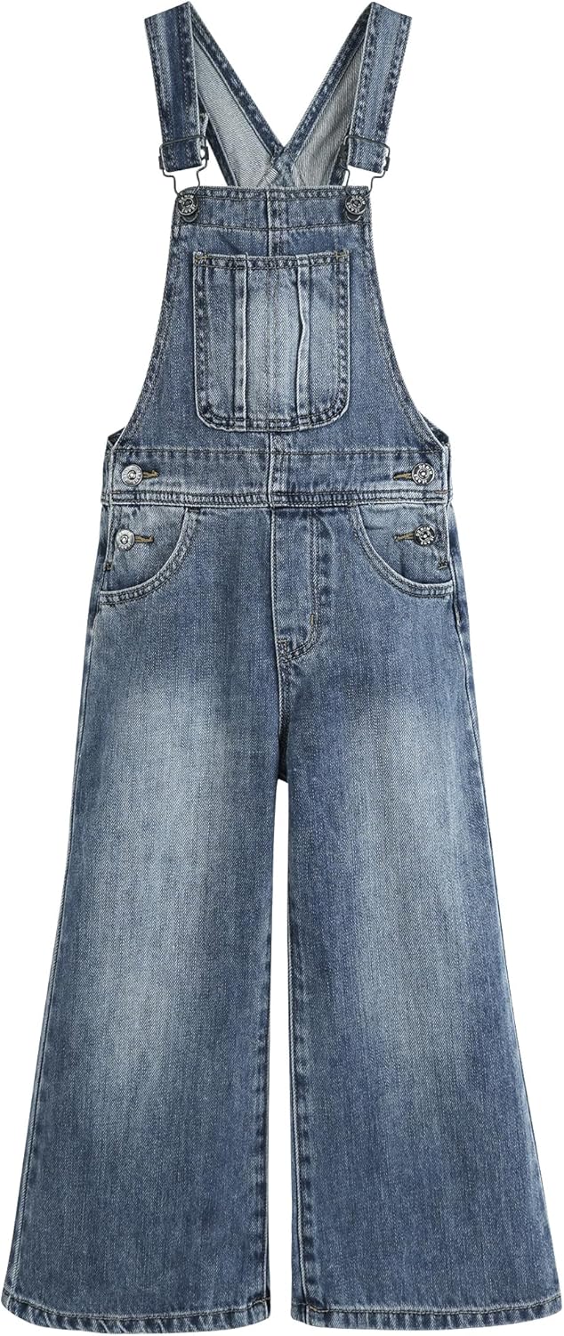 KIDSCOOL SPACE Girls Denim Overalls for Stylish Little Kids