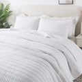 Oversized California Cal King Quilt Set White - 3 Piece Lightweight