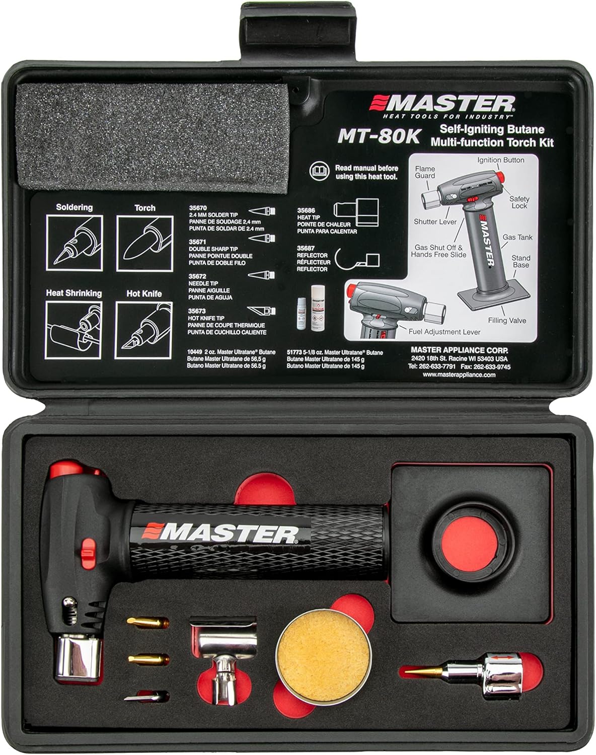 Master Appliance MT-80K Butane Micro Torch Kit for Professionals