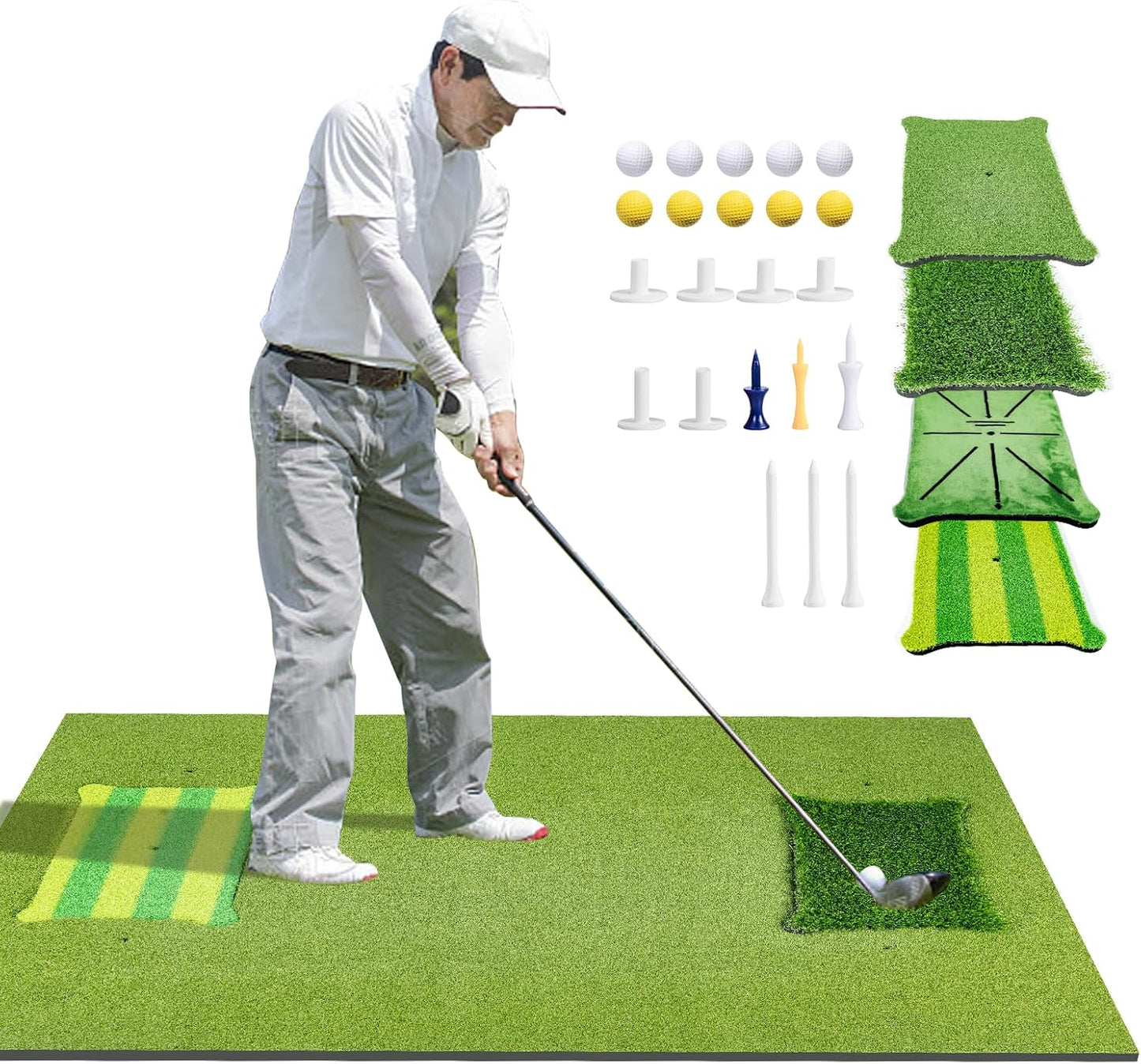Premium 3-Turf Golf Mat, Swing Anywhere! - G2 GO2GETHER