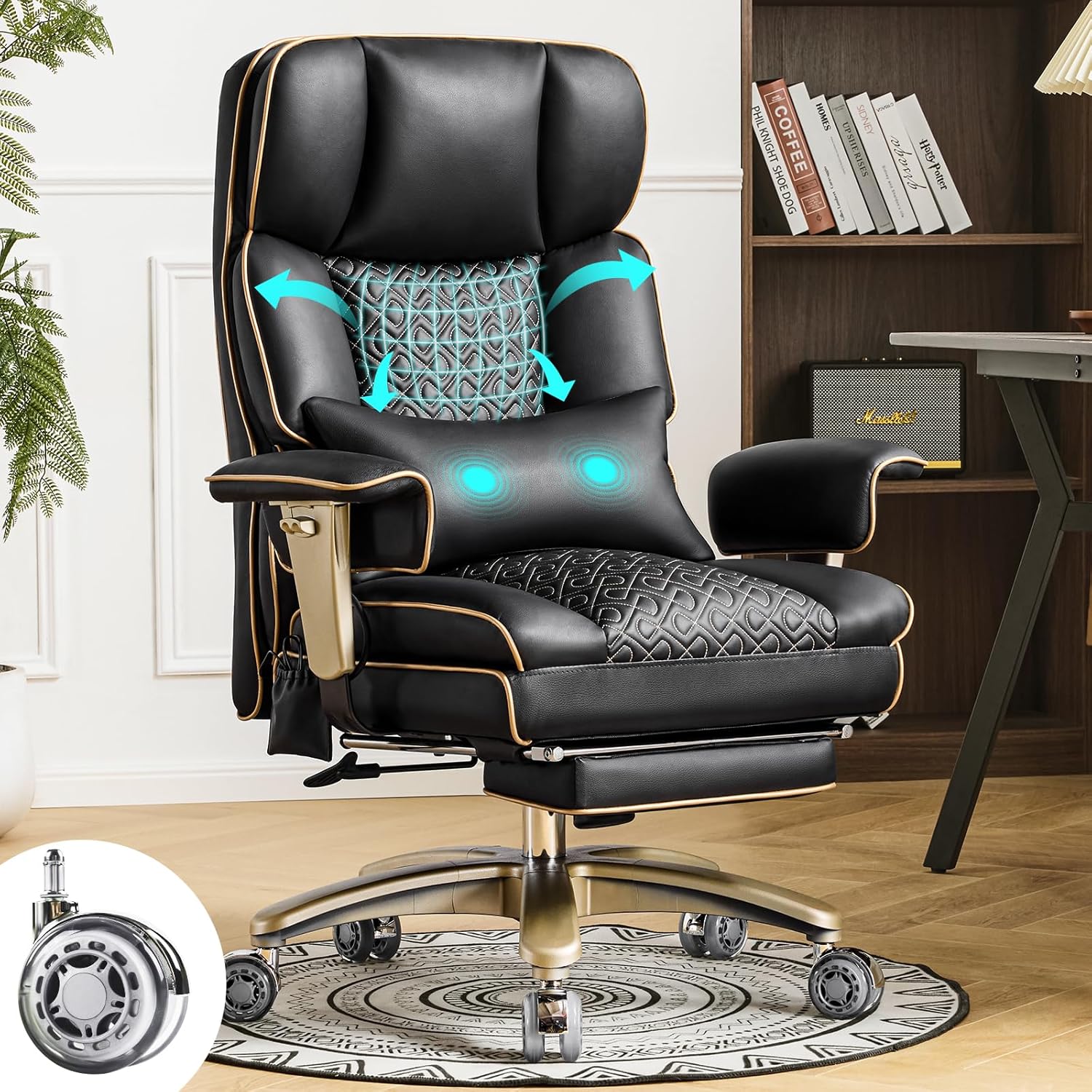 Furnistyle Big & Tall Luxury Office Chair with Air Support