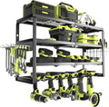 4 Layer Power Tool Organizer Wall Mount - 6 Slots for Garage