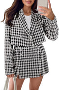 Cicy Bell Womens Cropped Tweed Blazer Sets - Chic Work-to-Date Suit