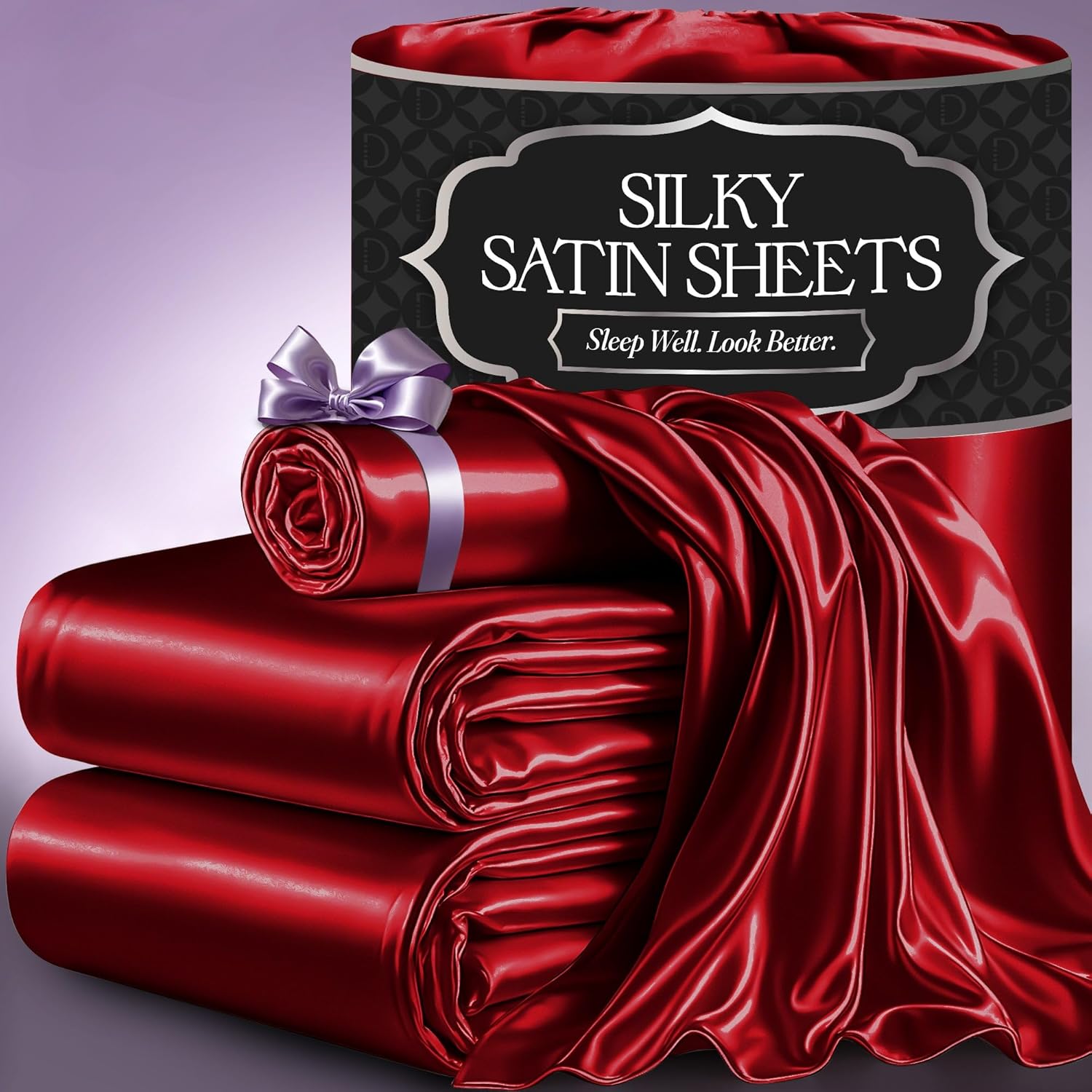 DECOLURE Satin Bed Sheets - Luxurious Soft Twin Bedding Set