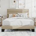 Queen Platform Bed Frame with Upholstered Headboard - Quiet, Sturdy