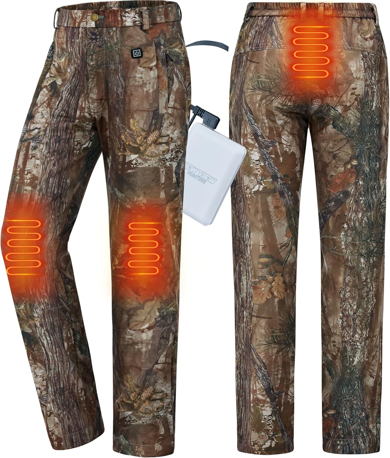 NEW VIEW Women Camo Heated Pants for Cold Winter Outdoors