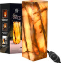 Onyx Marble Table Lamp - Handcrafted Warm Amber Glow