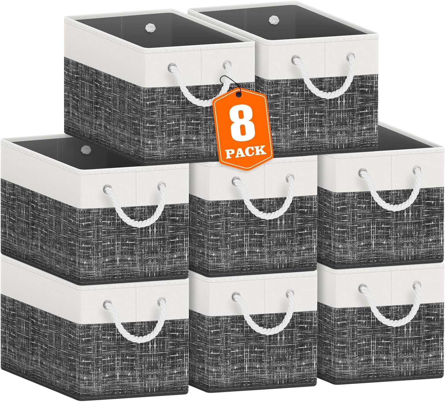 Fab totes Storage Bins 8-Pack for Organizing Toys and Books