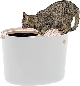 IRIS USA Large Stylish Round Top Entry Cat Litter Box Review