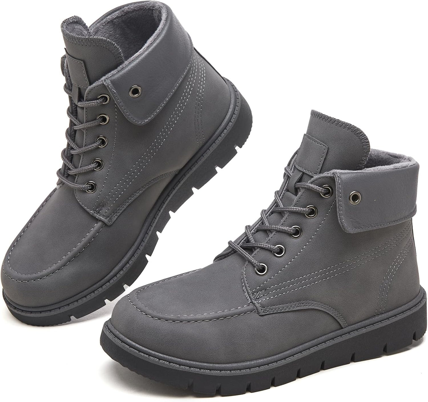 Shupua Women's Black Lace Up Waterproof Boots