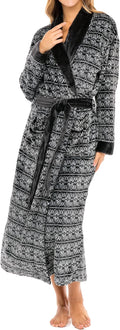 Plush Robe for Women Long Fleece Winter Bathrobe - Plus Size