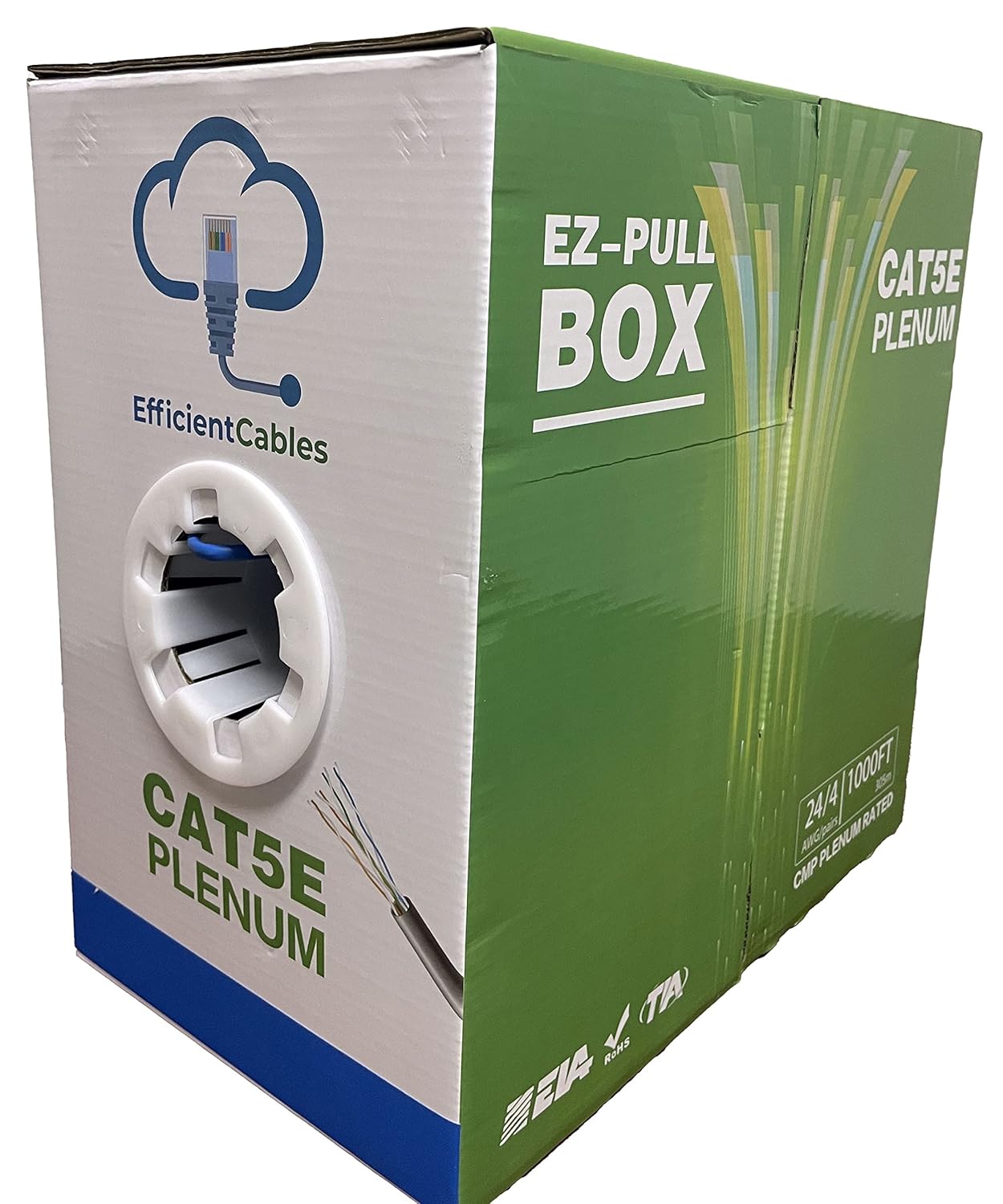 Cat5e Plenum CMP 1000FT Bulk LAN Network Cable for Fast Connectivity