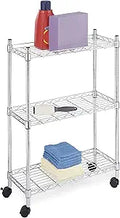 Whitmor Supreme Laundry Cart and Versatile Storage Solution - Chrome
