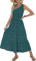 Bohemian One Shoulder Floral Midi Dress - Comfortable Summer Style