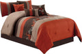 Napa 7-Piece Luxury Autumn Leaves Scroll Embroidery Comforter Set