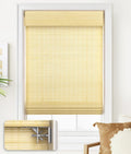 Cordless Bamboo Roman Shades 33 in x 64 in - No Tools No Drill