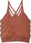 4 Pack Racerback Sports Bralette for Women - Seamless Wireless Comfort