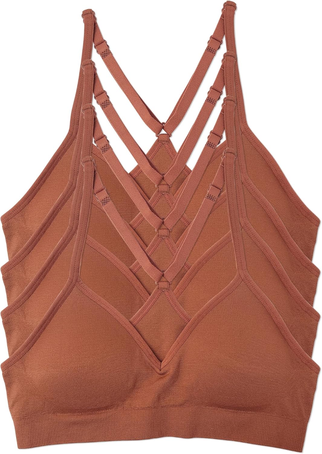 Kalon Womens 4 Pack Racerback Sports Bralette for Comfort