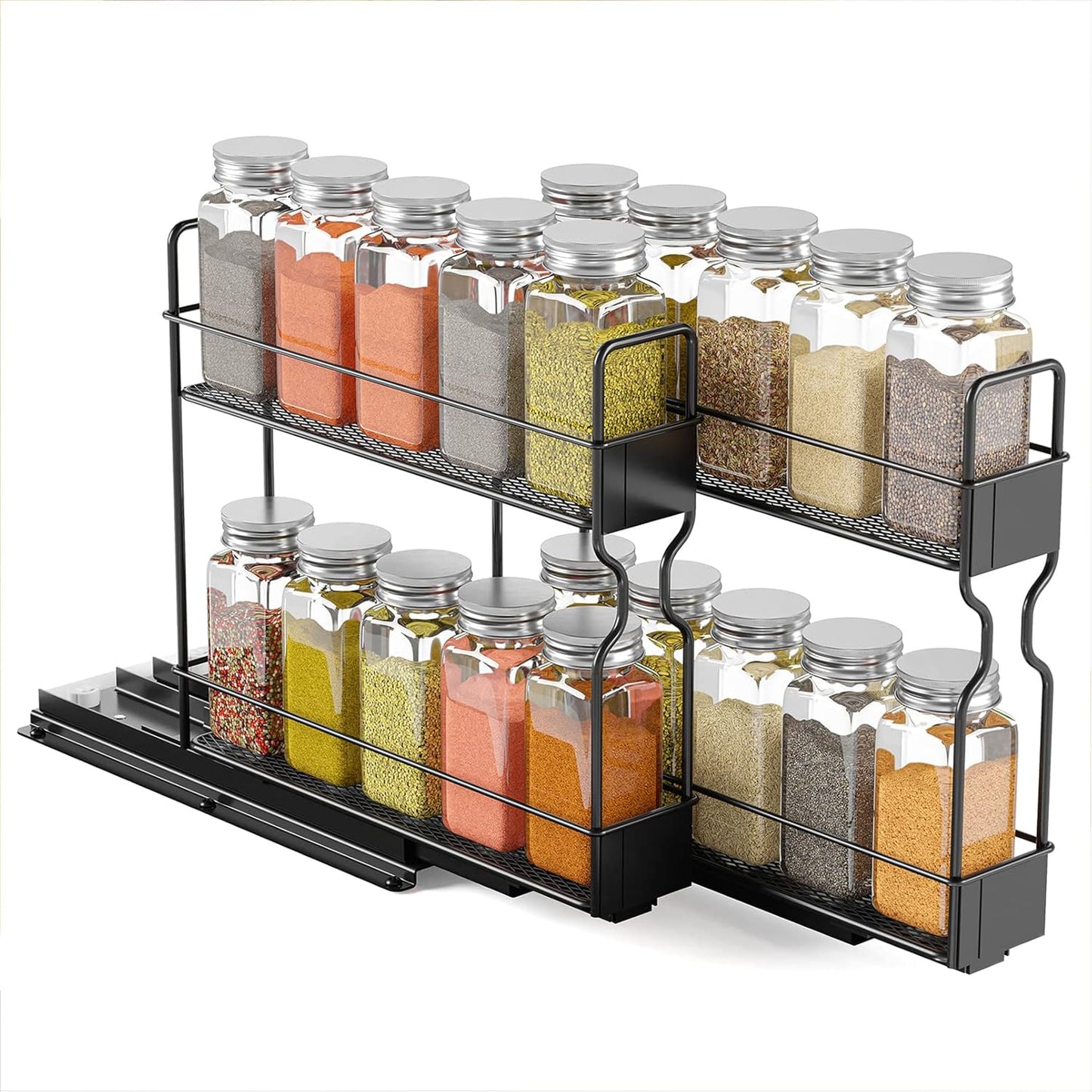 SpaceAid Pull Out Spice Rack Organizer for Kitchen Cabinets