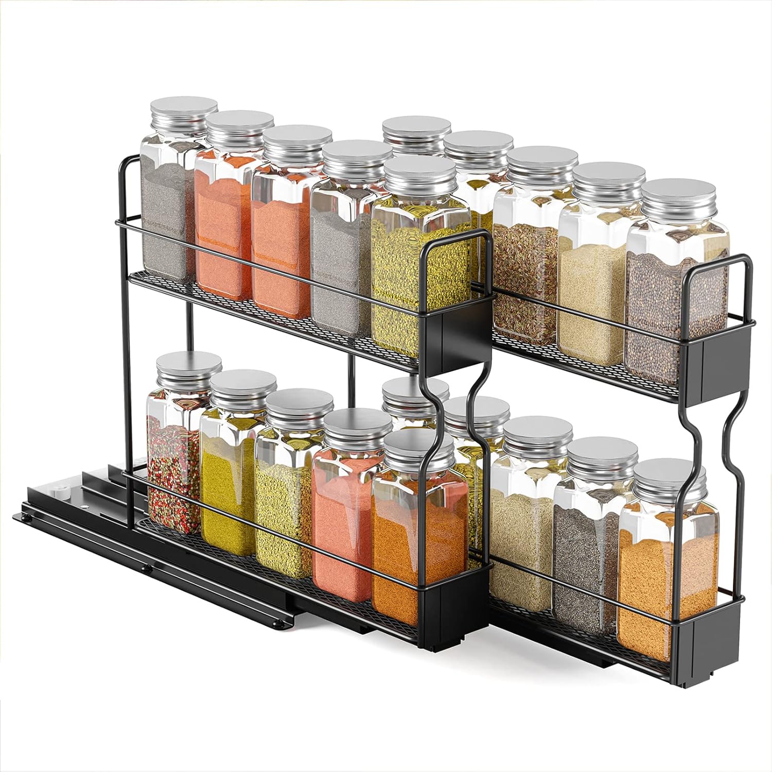 SpaceAid Pull Out Spice Rack Organizer for Kitchen Cabinets