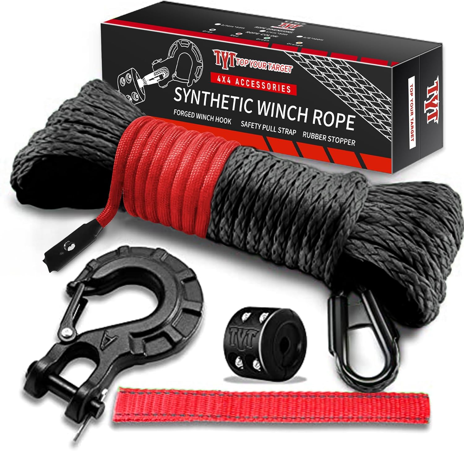 TYT Off-Road Winch Rope Kit - 3/16ft'x50ft Synthetic Cable