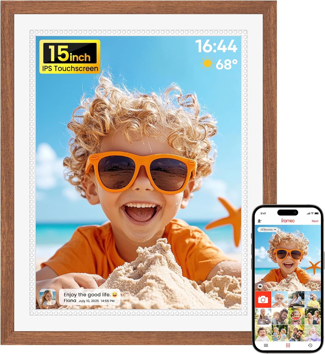 15 Inch Digital Picture Frame with WiFi and Touch Screen Features