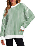 Women Lightweight Oversized Color Block Sweater - Comfortable Fit