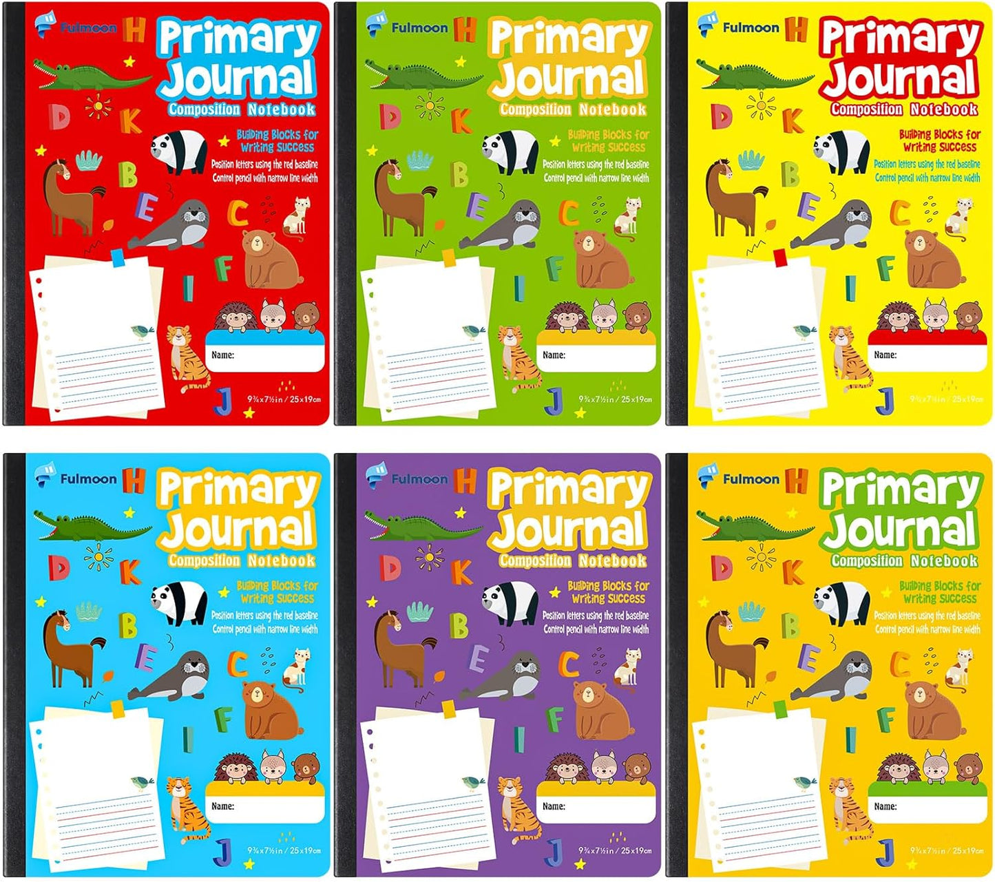 Fulmoon Primary Composition Notebook K-2: Draw, Write, Learn with Picture Space