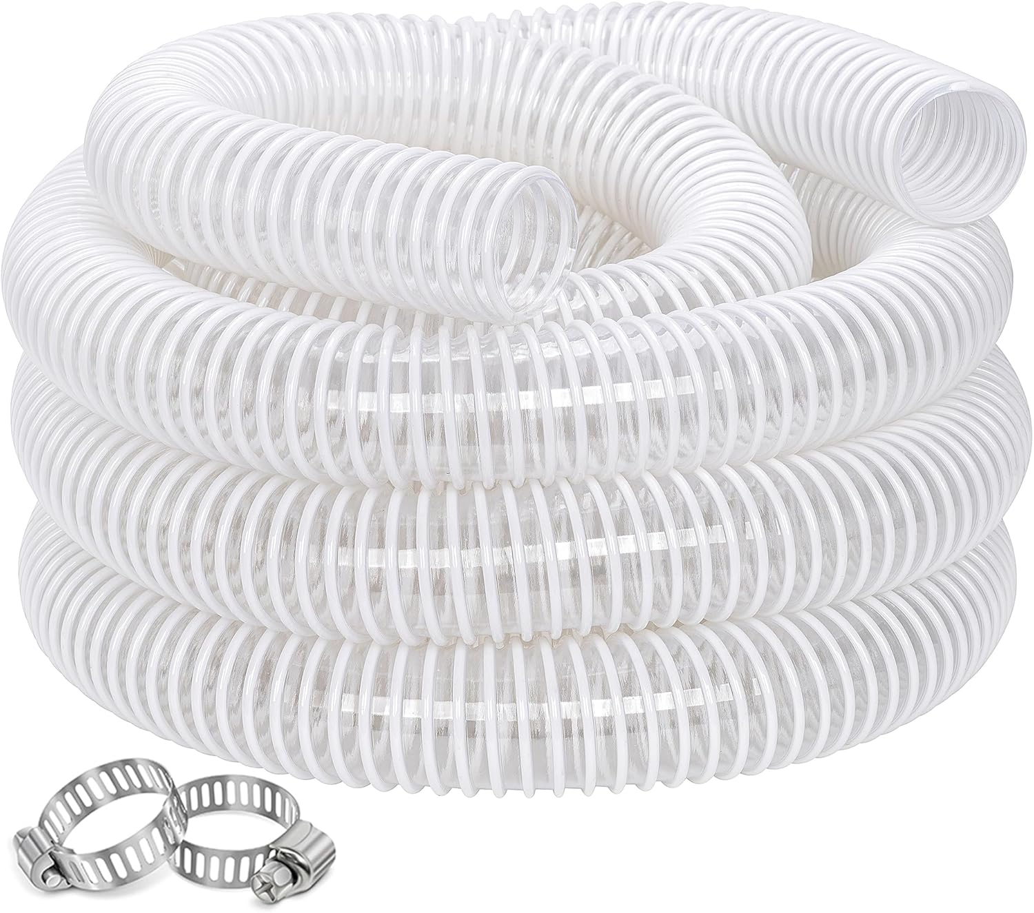 Dust Collection Hose 2 in 5 ft Heavy Duty Clear PVC for Woodwork