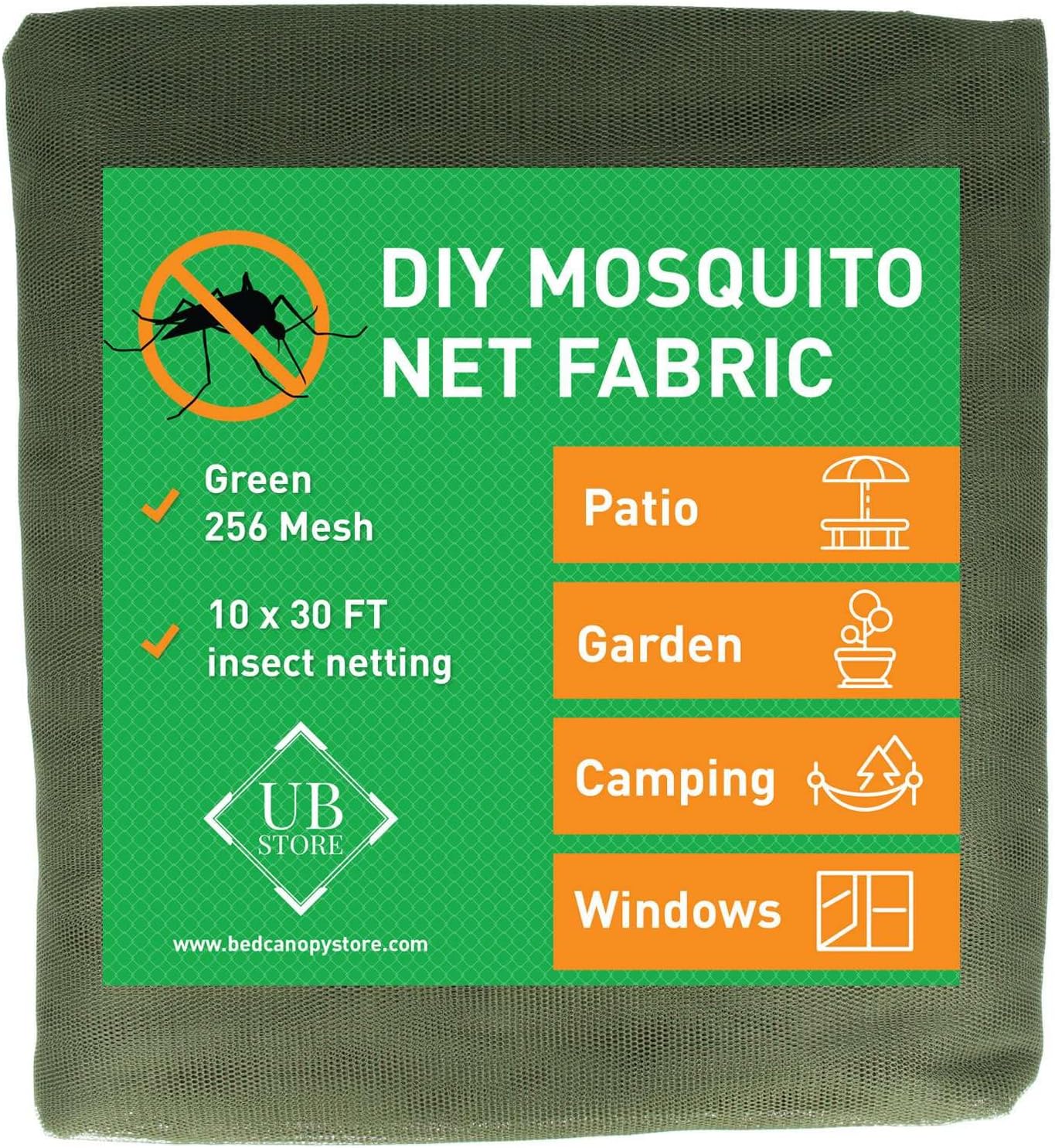Green DIY Mosquito Net Fabric for Garden, Patio & Windows
