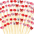 400 Count Heart Shaped Cocktail Picks - Festive Bamboo Skewers