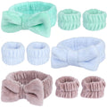 Spa Headband and Wristband Set - Coral Velvet 9-Piece Haircare Kit