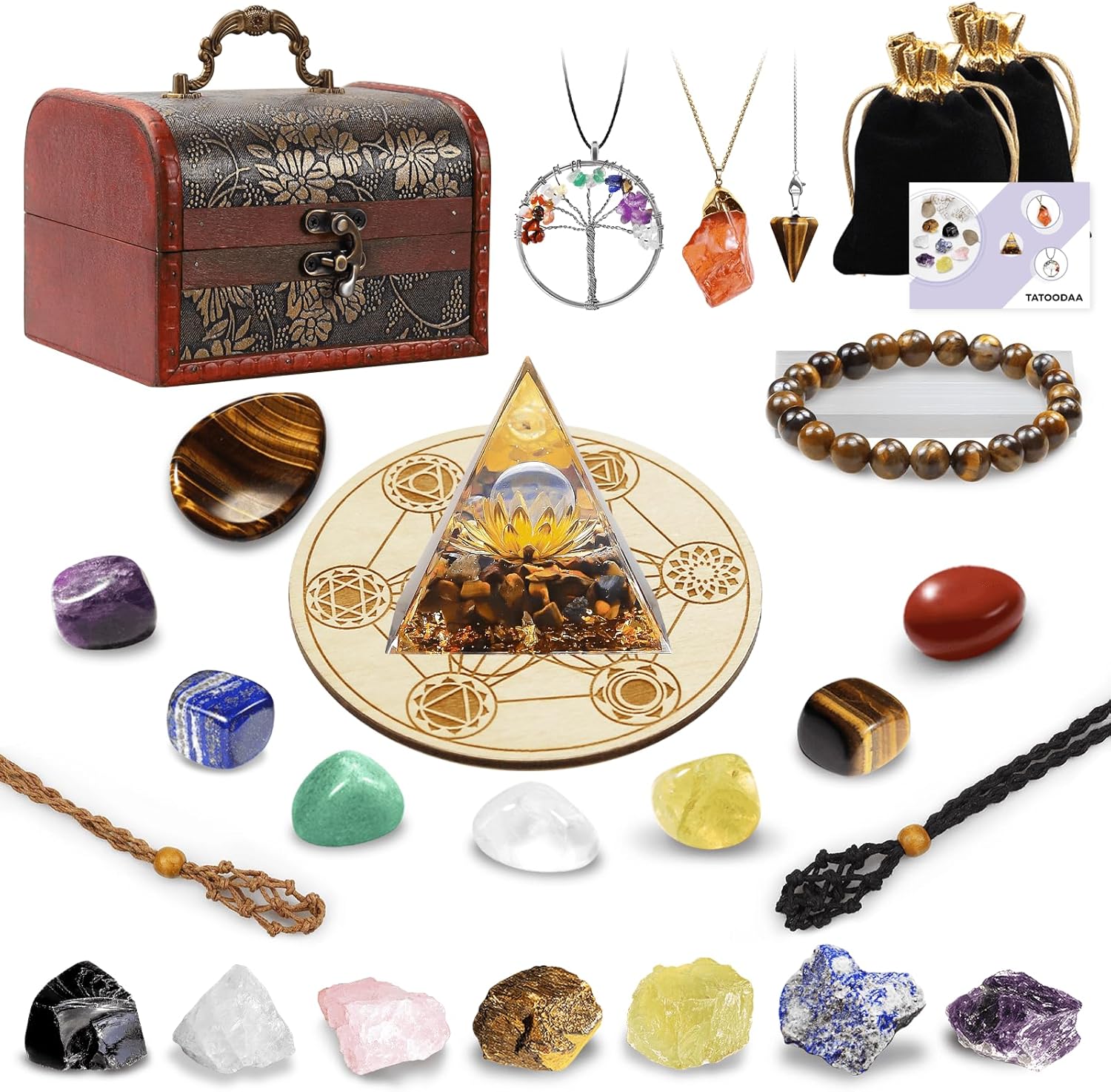28 Pcs Healing Crystals and Stones Chakra Crystal Set for Balance