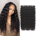 Deep Wave Human Hair Bundles 14 16 18 in - Natural Black 3-Pack