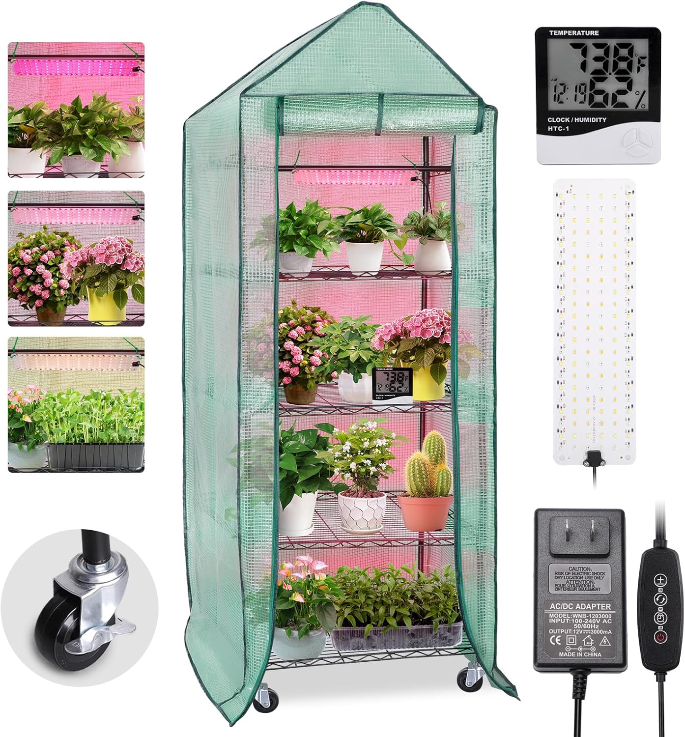 DazSpirit 4-Tier Indoor Greenhouse with Grow Lights - Seed Starting Made Easy!