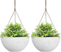 Large Hanging Planters 13 in Set of 2 - Spacious Outdoor Hanging Pots