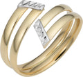 Kooljewelry 14k Two-tone Gold Double Bypass Ring for Women
