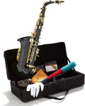 Mendini Tenor Saxophone - B Flat Black Golden Lacquer for Beginners