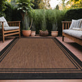 Bordered Outdoor Rug 6x9 Washable Patio Carpet - Durable, Waterproof