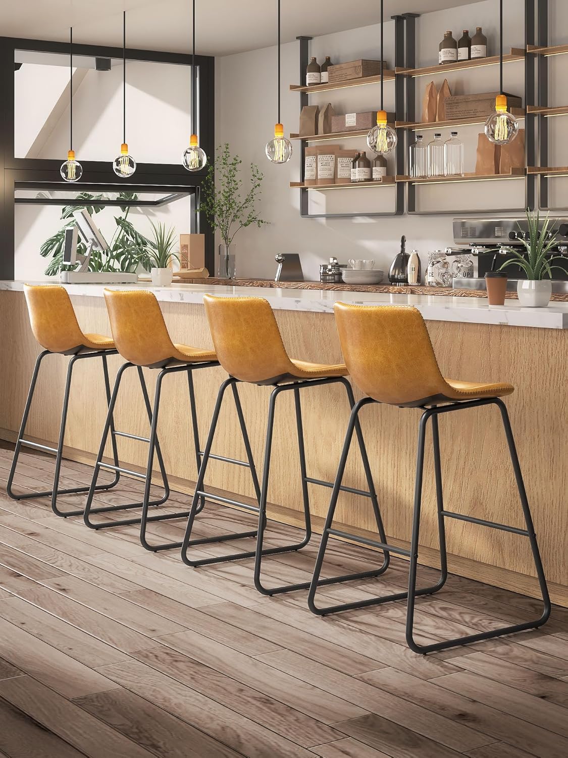 Stylish 26 Inches Counter Height Bar Stools Set of 4 for Kitchen