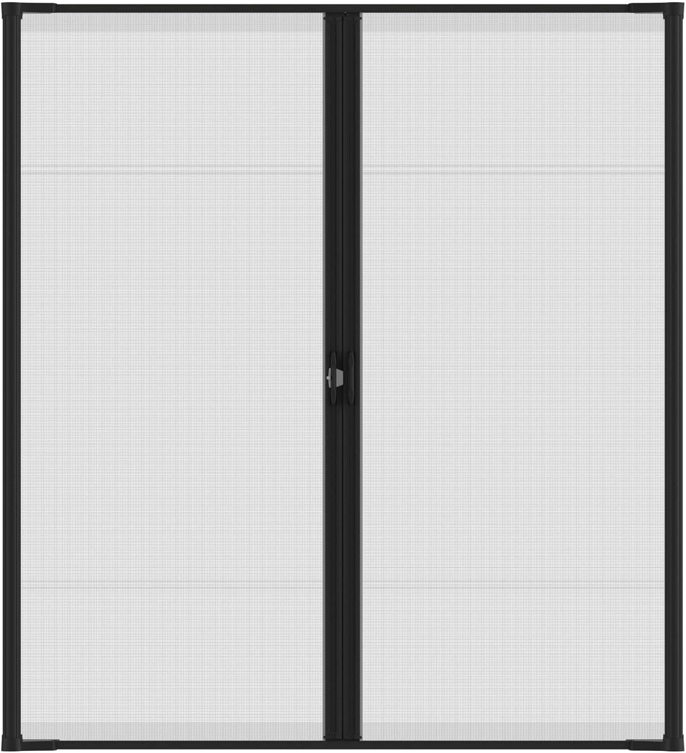 LARSON Brisa Double Black Retractable Screen Door for French Doors