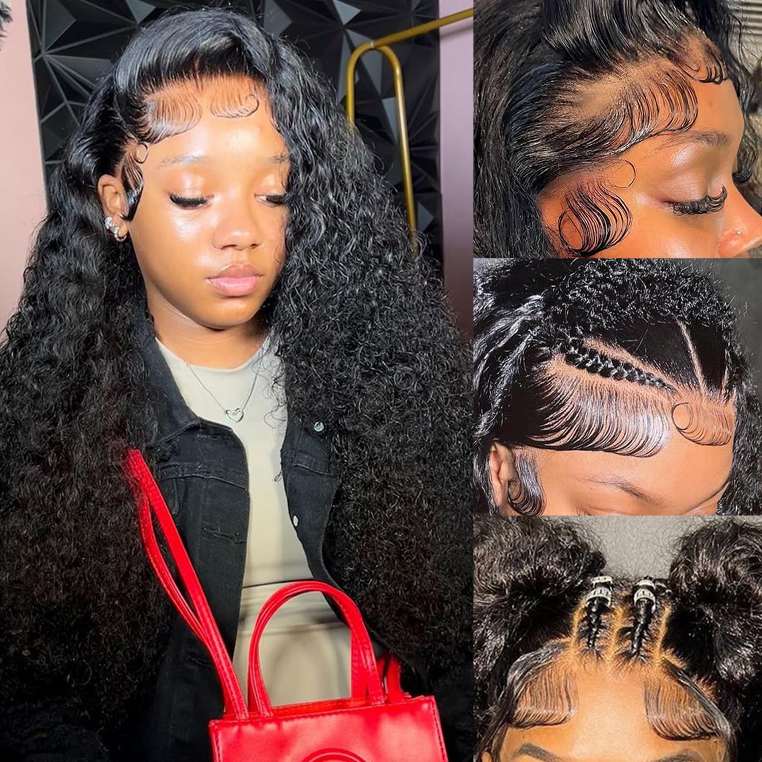 13x6 Deep Wave Lace Front Wigs Human Hair for Black Women