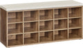 Shoe Bench with 15 Compartments - Padded Entryway Storage Bench
